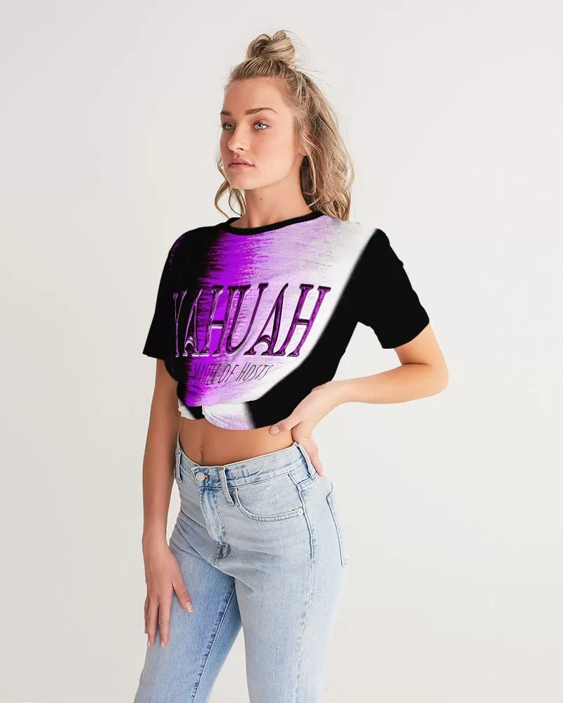 Yahuah-Master of Hosts 01-02 Designer Twist Front Cropped T-shirt