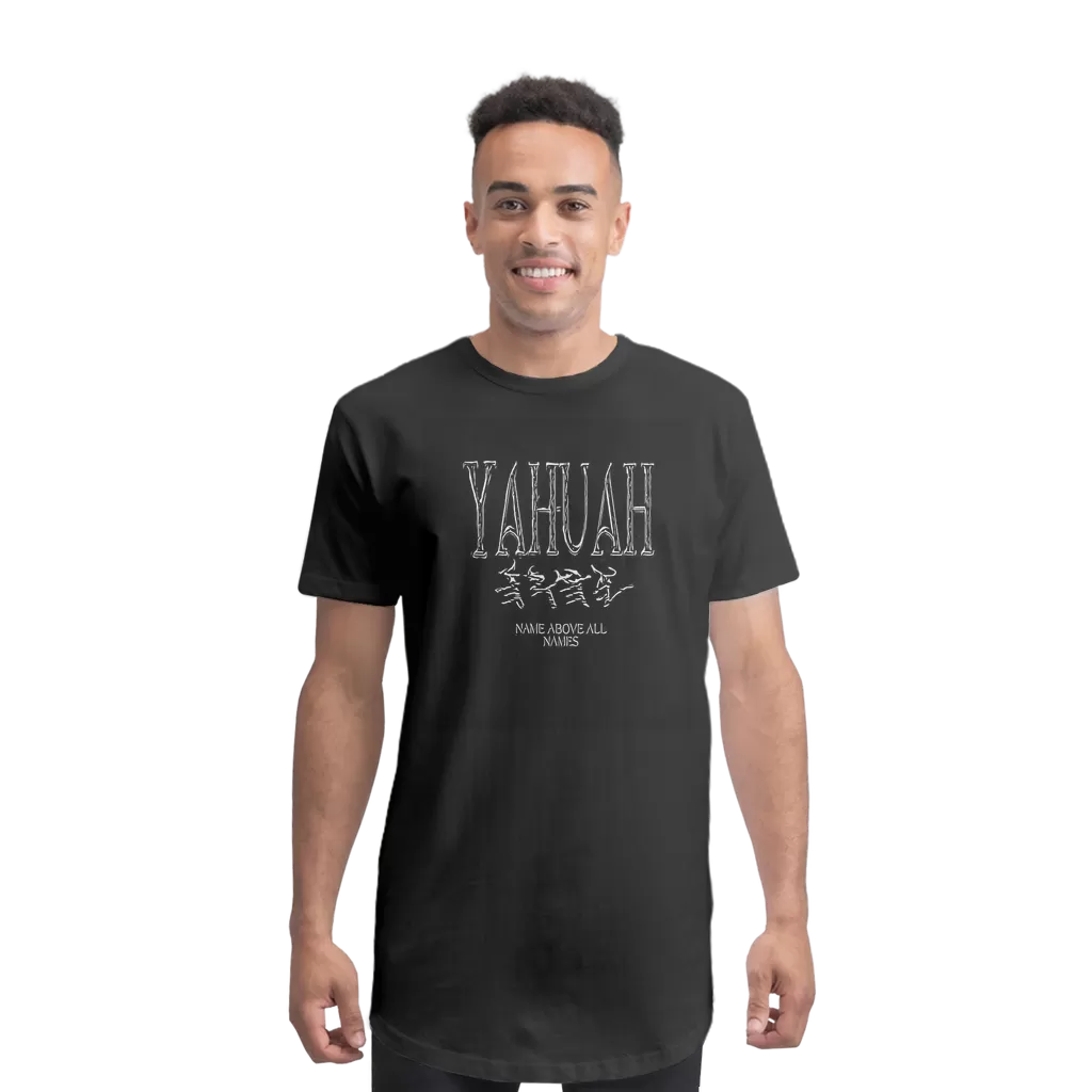 Yahuah-Name Above All Names 01-01 Designer Bella   Canvas Men's Premium Cotton Long  T-shirt