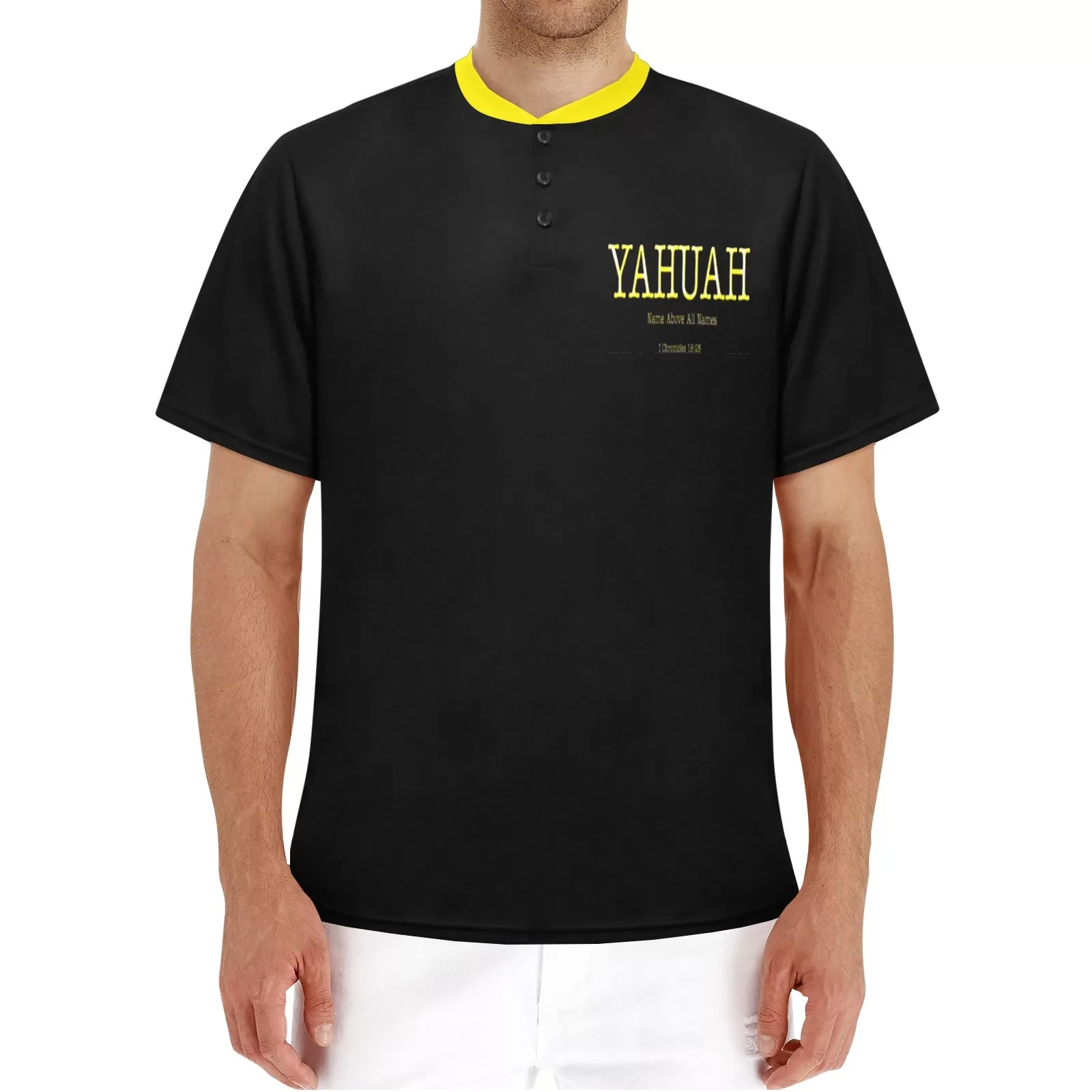 Yahuah-Name Above All Names 02-02 Men's Designer Henley T-shirt