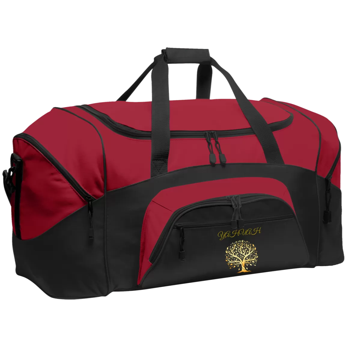 Yahuah-Tree of Life 01 Designer Port & Co. Colorblock Sport Duffel Bag (14 colors)