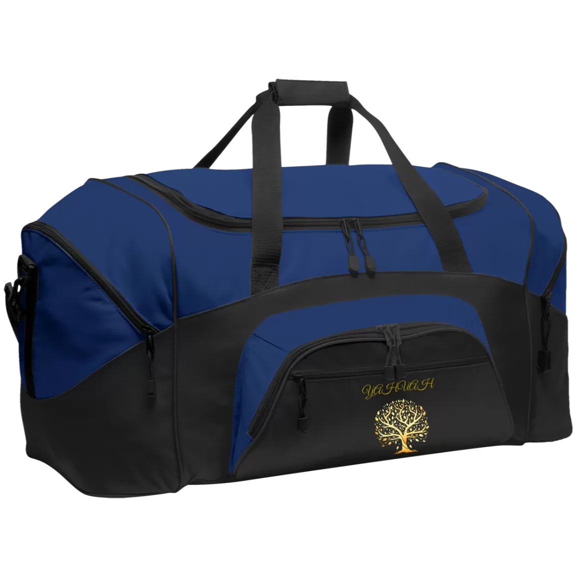 Yahuah-Tree of Life 01 Designer Port & Co. Colorblock Sport Duffel Bag (14 colors)