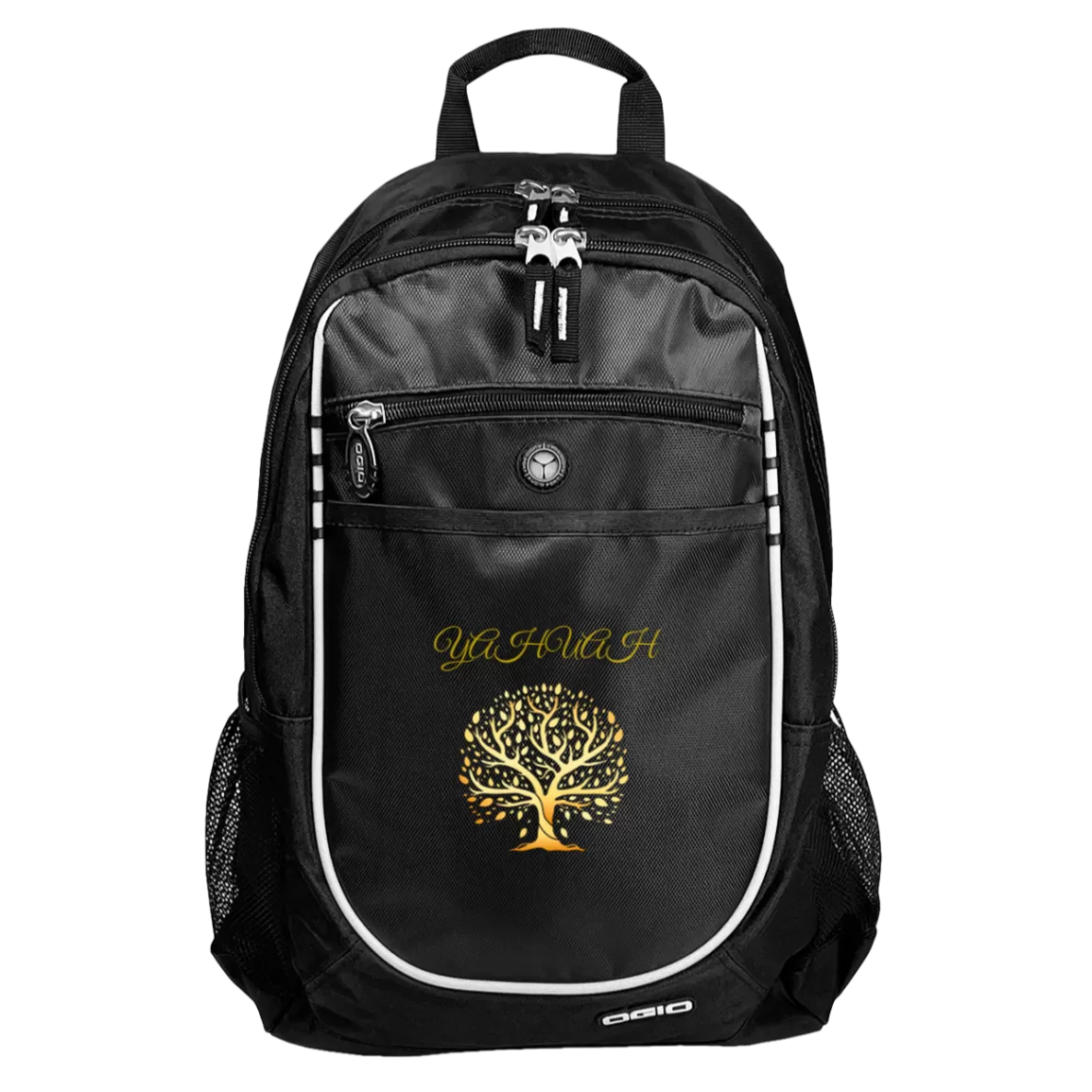 Yahuah-Tree of Life 01 Designer Port & Co. Rugged Backpack (Red/Black/Royal)