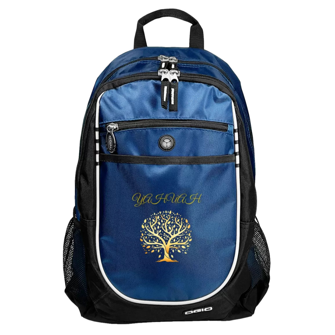 Yahuah-Tree of Life 01 Designer Port & Co. Rugged Backpack (Red/Black/Royal)