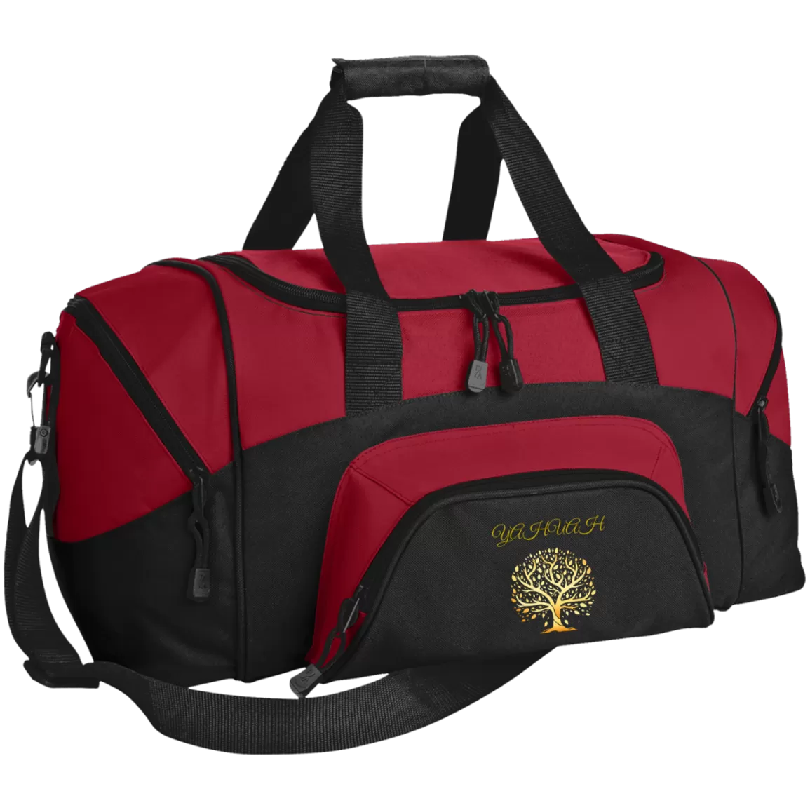 Yahuah-Tree of Life 01 Designer Port & Co. Small Colorblock Sport Duffel Bag (6 colors)