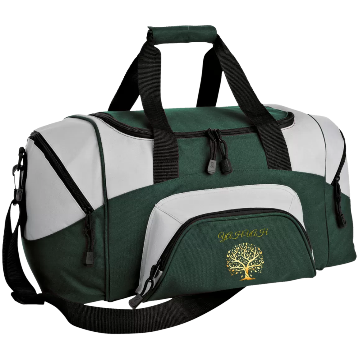 Yahuah-Tree of Life 01 Designer Port & Co. Small Colorblock Sport Duffel Bag (6 colors)