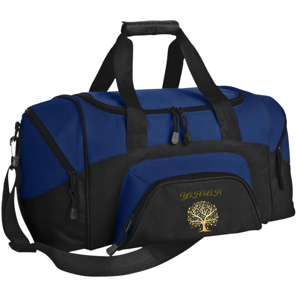 Yahuah-Tree of Life 01 Designer Port & Co. Small Colorblock Sport Duffel Bag (6 colors)