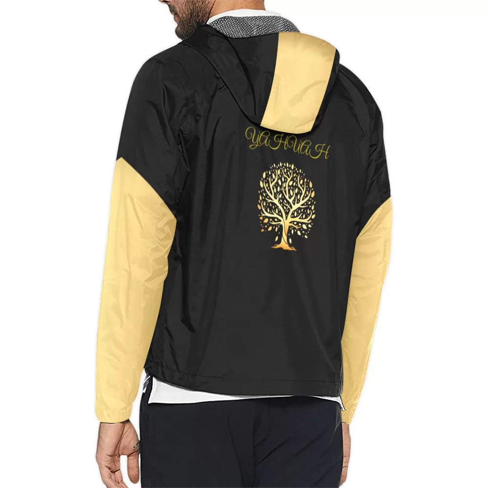 Yahuah-Tree of Life 01 Elect Designer Unisex Hooded Windbreaker