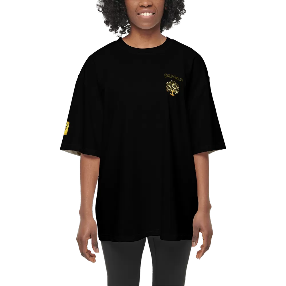 Yahuah-Tree of Life 01 Ladies Designer Oversized Heavyweight T-shirt