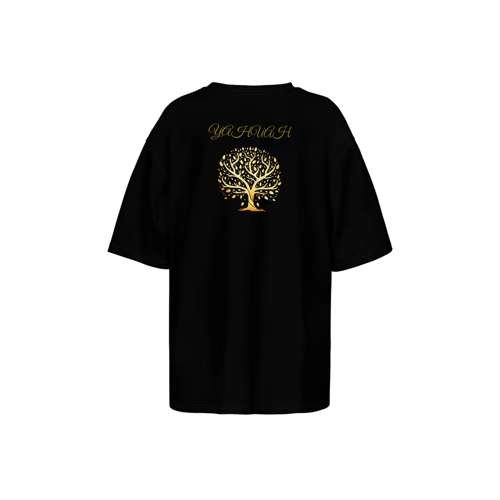 Yahuah-Tree of Life 01 Ladies Designer Oversized Heavyweight T-shirt