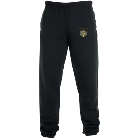 Yahuah-Tree of Life 01 Men's Designer Joggers with Pockets (Black/True Navy)