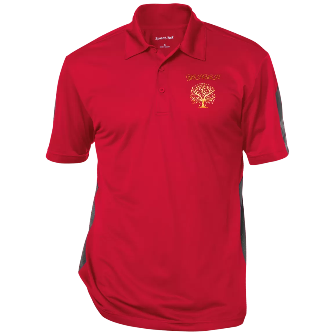 Yahuah-Tree of Life 01 Men's Designer Performance Textured Three Button Polo Shirt (5 colors)