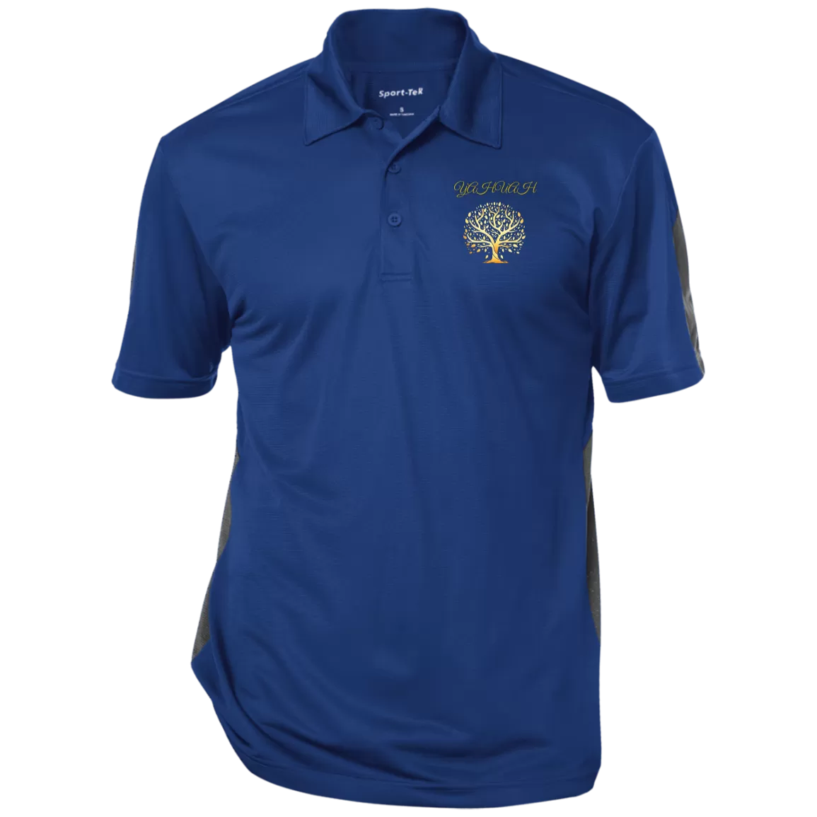 Yahuah-Tree of Life 01 Men's Designer Performance Textured Three Button Polo Shirt (5 colors)