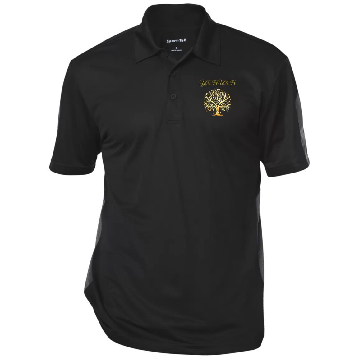 Yahuah-Tree of Life 01 Men's Designer Performance Textured Three Button Polo Shirt (5 colors)