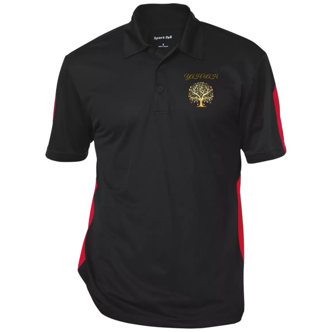 Yahuah-Tree of Life 01 Men's Designer Performance Textured Three Button Polo Shirt (5 colors)