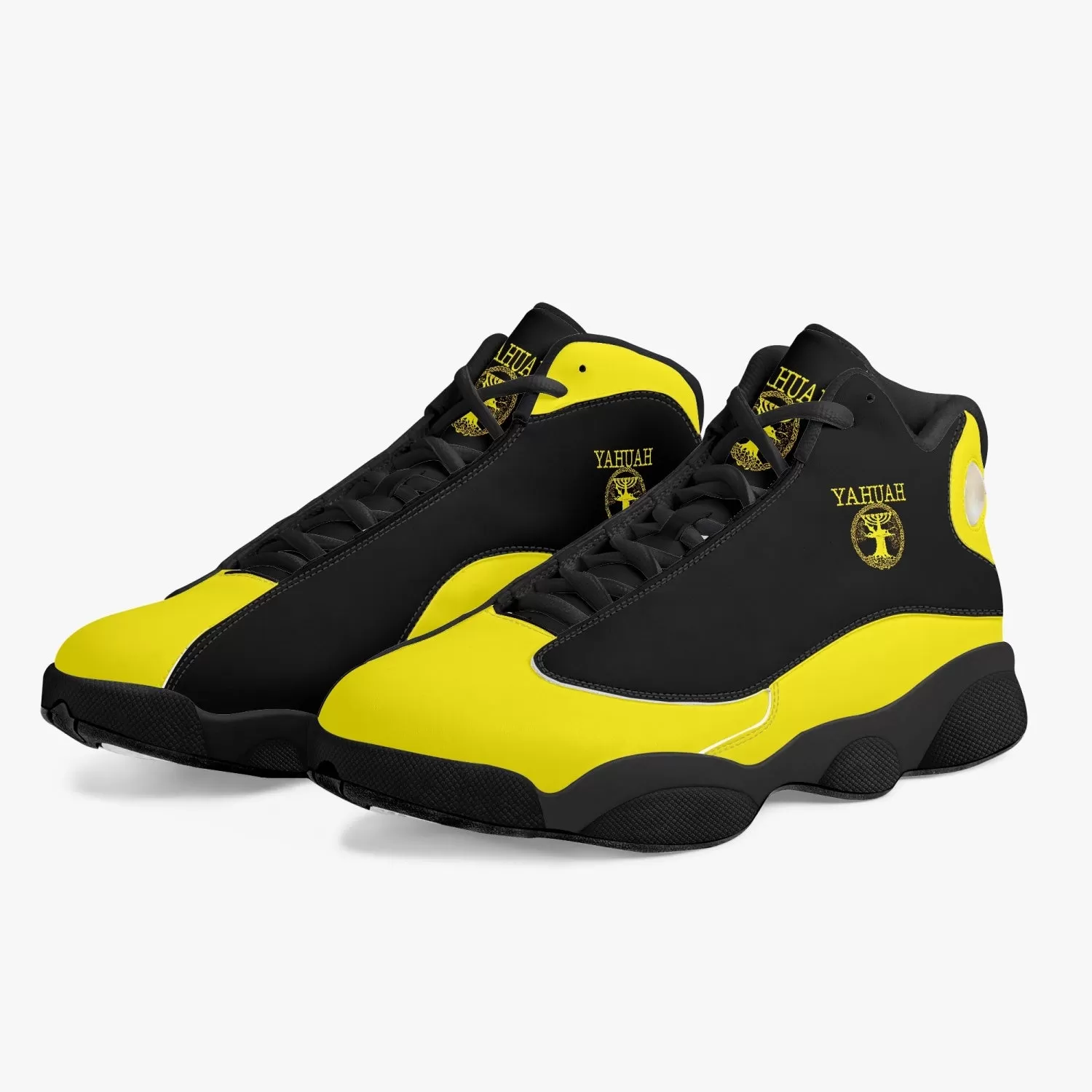 Yahuah-Tree of Life 02-01 Black Sole Unisex  Basketball Sneakers