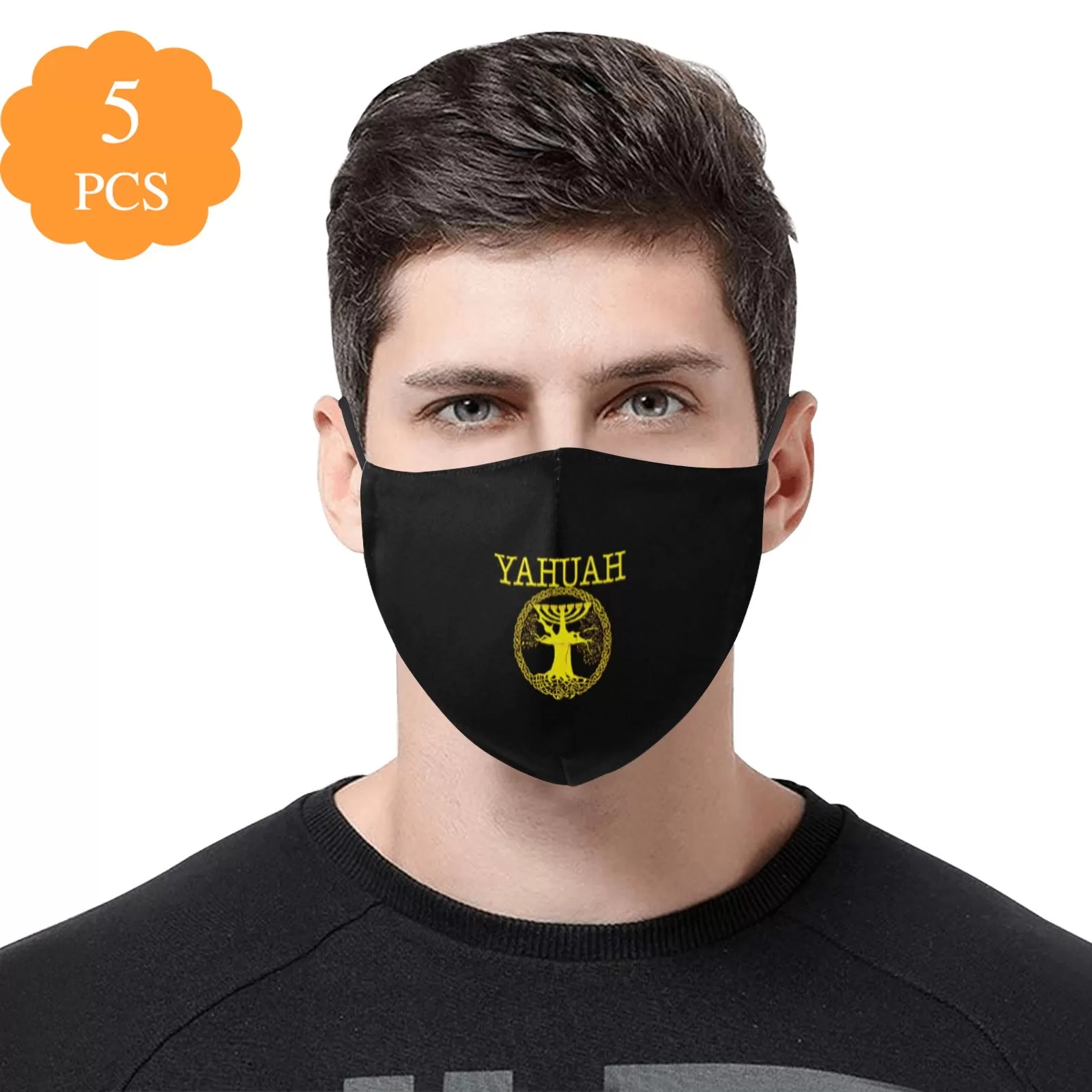 Yahuah-Tree of Life 02-01  Designer Adjustable Face Mask (5 face masks   10 Filters; 3 sizes)