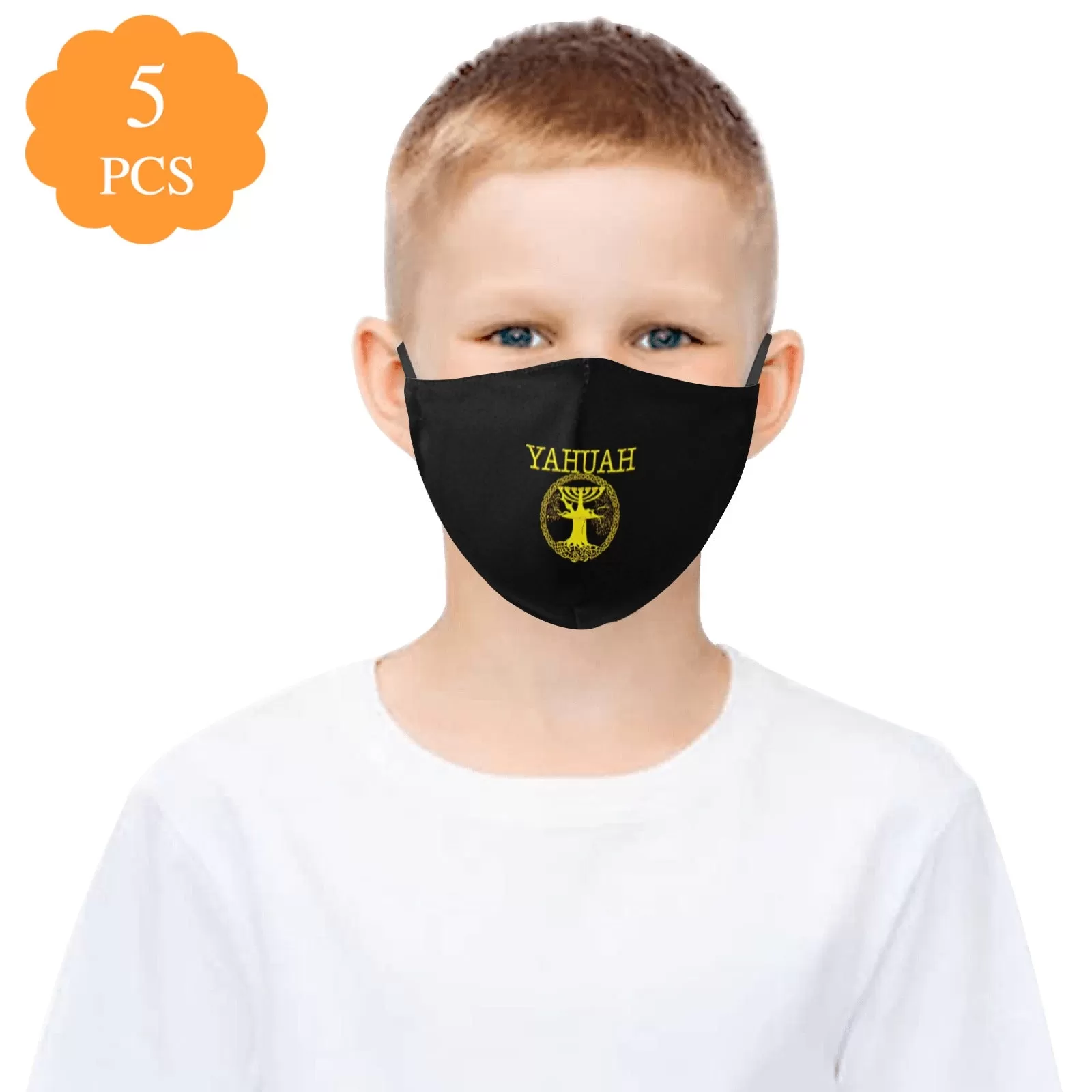 Yahuah-Tree of Life 02-01  Designer Adjustable Face Mask (5 face masks   10 Filters; 3 sizes)