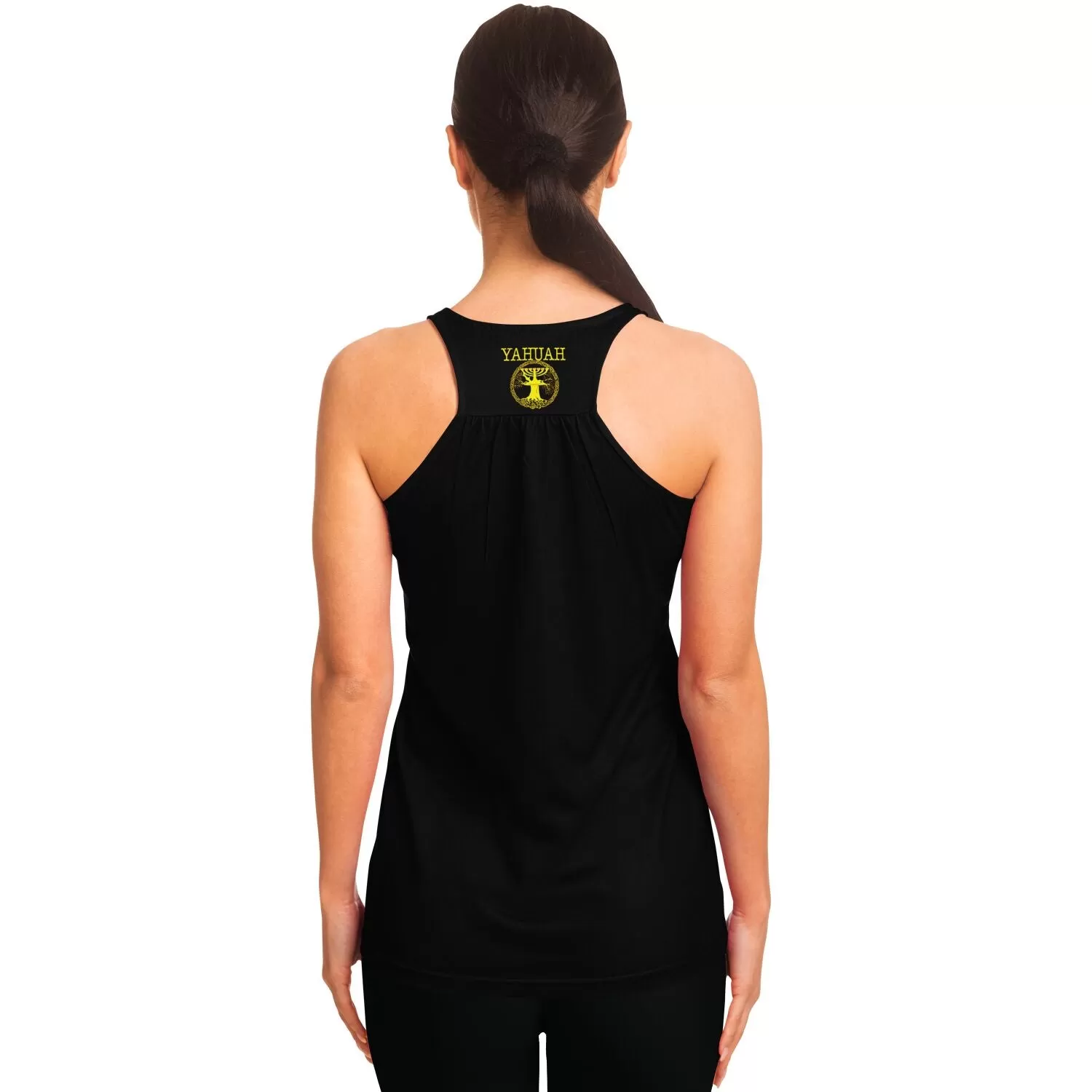 Yahuah-Tree of Life 02-01 Ladies Designer Flowy Racerback Tank Top