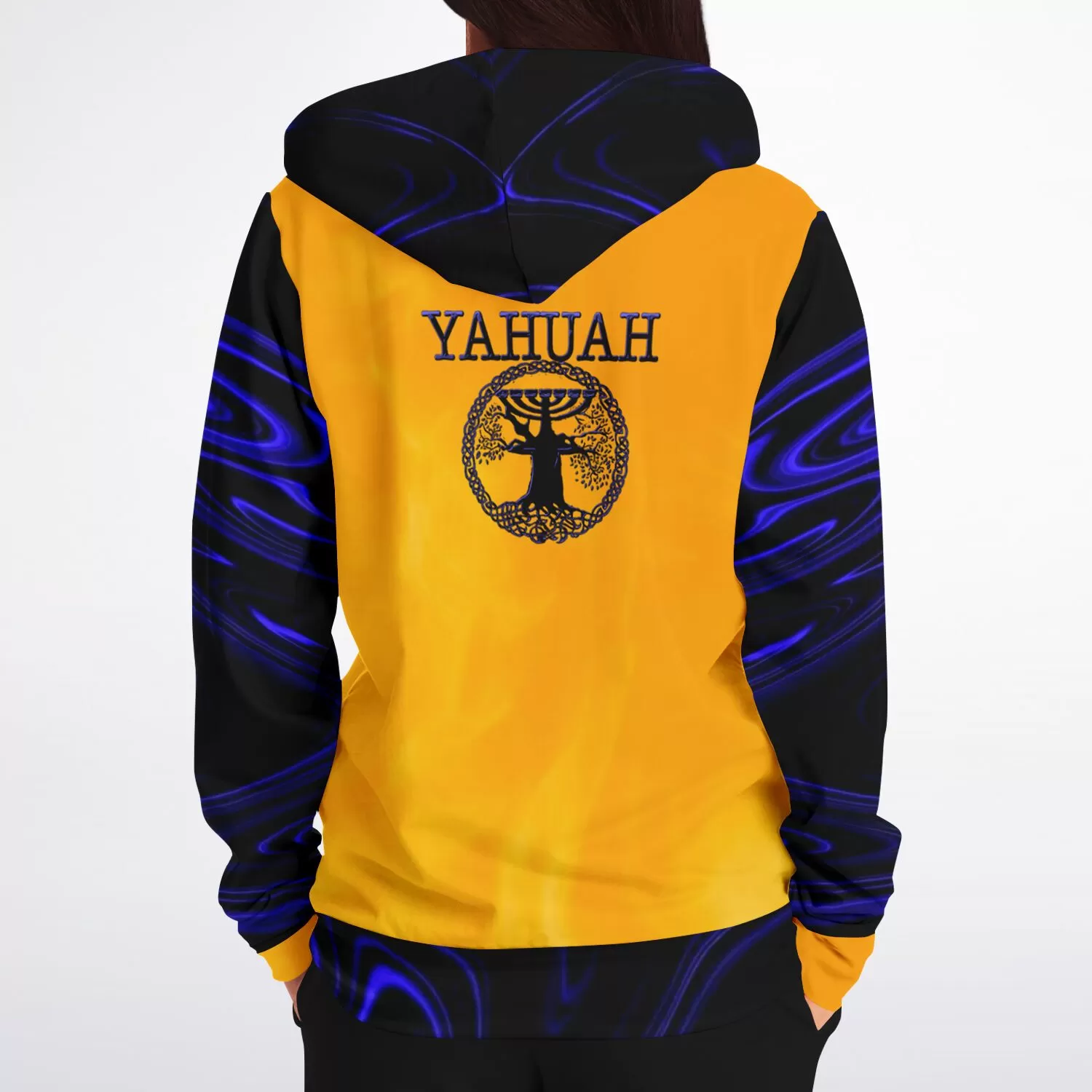 Yahuah-Tree of Life 02-02 Elect Ladies Designer Fashion Full Zip Hoodie