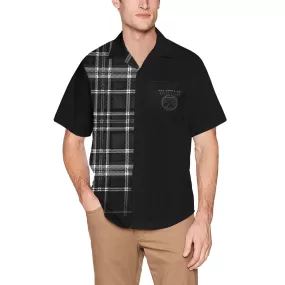 Yahuah-Tree of Life 02-04   Digital Plaid 01-06A Men's Designer Short Sleeve Dress Shirt with Chest Pocket