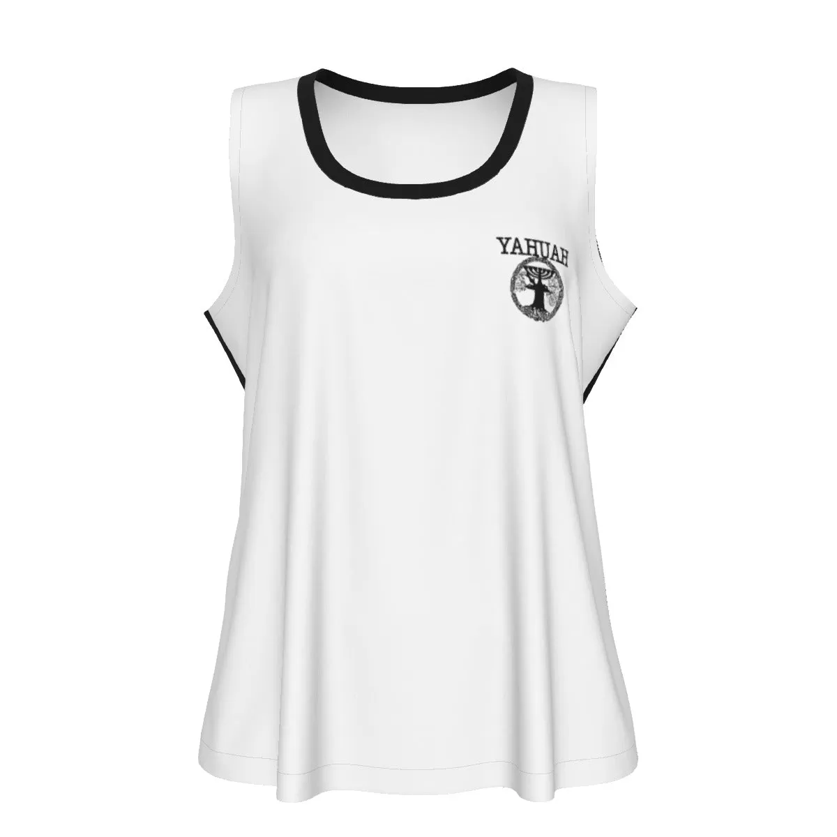 Yahuah-Tree of Life 02-06 Yin Yang Ladies Designer Sleeveless T-shirt (Style 02)