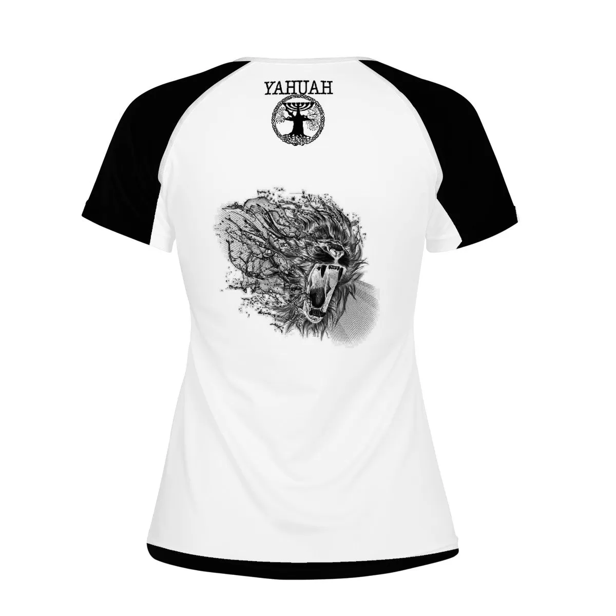 Yahuah-Tree of Life 02-06 Yin Yang Ladies Designer T-shirt