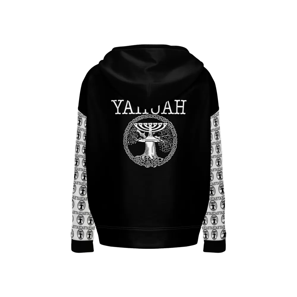 Yahuah-Tree of Life 02-06 Yin Yang Men’s Designer Relaxed Fit Pullover Hoodie