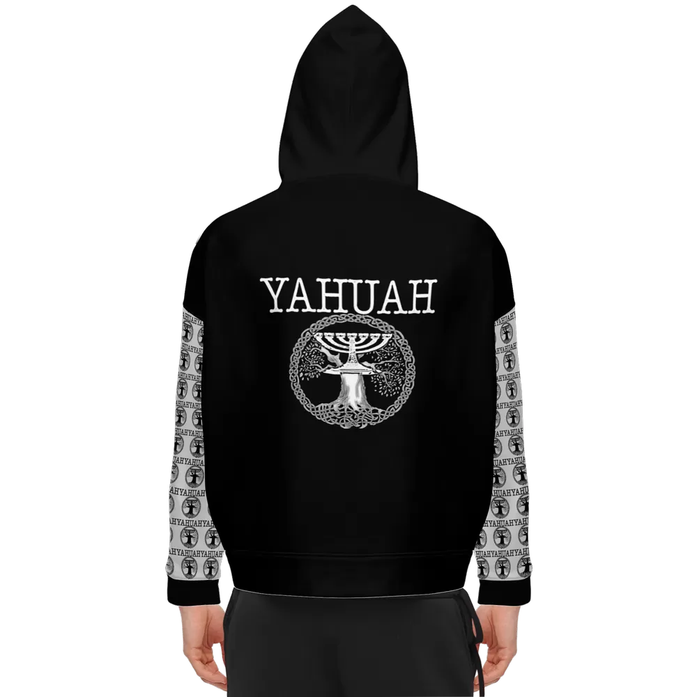 Yahuah-Tree of Life 02-06 Yin Yang Men’s Designer Relaxed Fit Pullover Hoodie