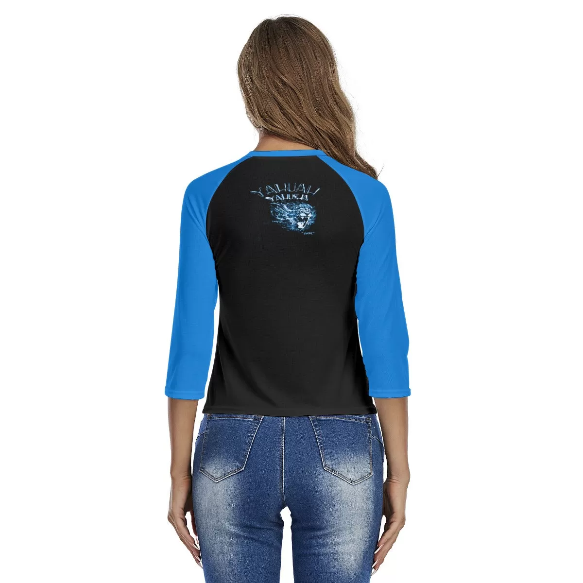 Yahuah Yahusha 01-06 Ladies Designer 3/4 Raglan Sleeve T-shirt