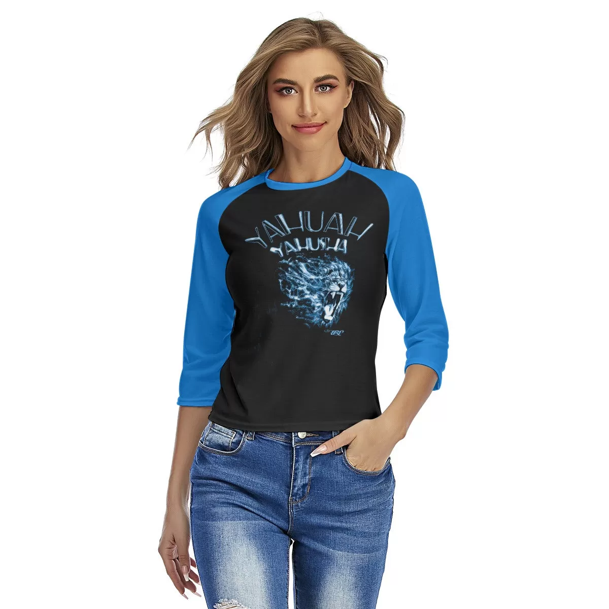 Yahuah Yahusha 01-06 Ladies Designer 3/4 Raglan Sleeve T-shirt