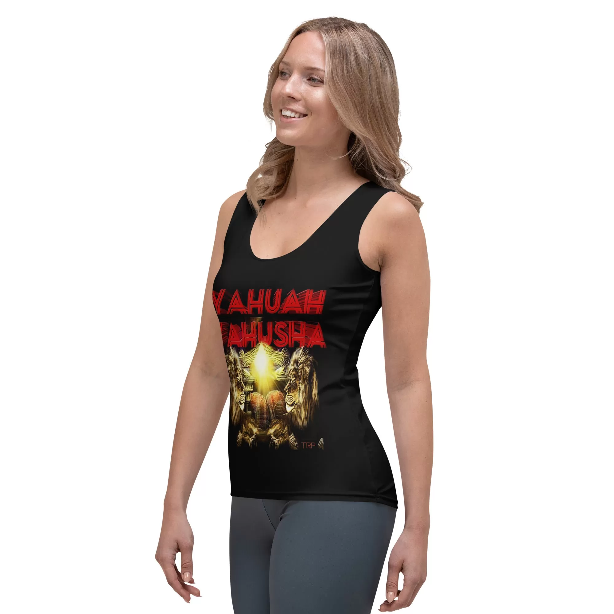 Yahuah Yahusha 02 Ladies Designer Slim Fit Sublimation Wide Strap Tank Top