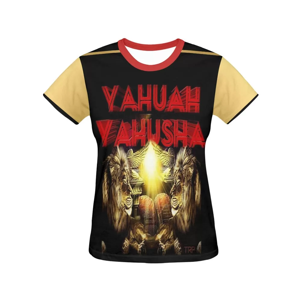 Yahuah Yahusha 02 Ladies Designer T-shirt