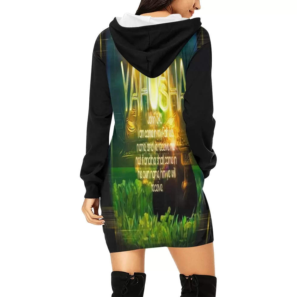 Yahuah Yahusha 03-01 Designer Hoodie Dress