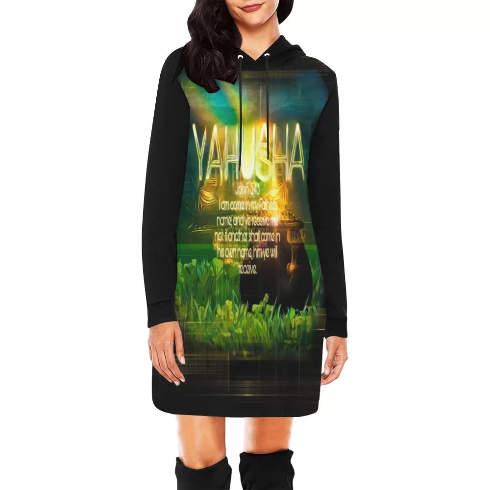 Yahuah Yahusha 03-01 Designer Hoodie Dress